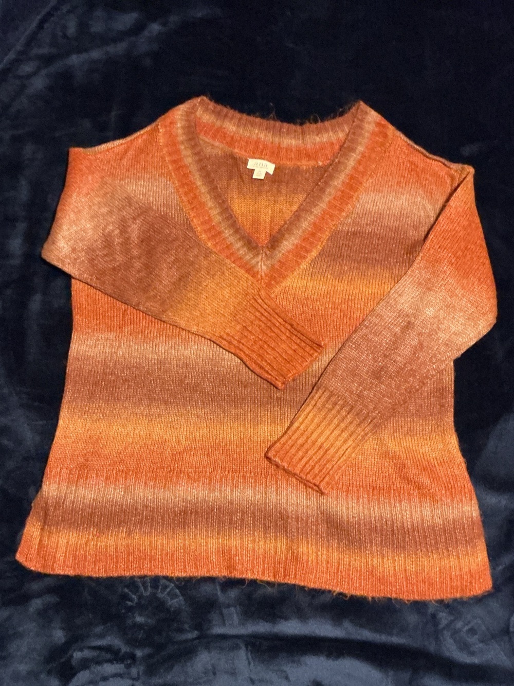 a.n.a Gradient Orange V-Neck Sweater